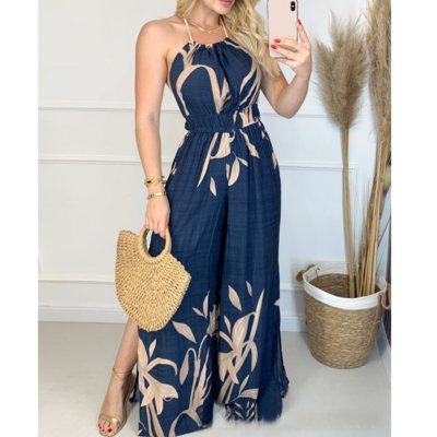 Printed sexy sleeveless jumpsuit - Thumbnail 3