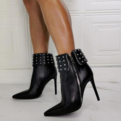 Black rivet fashion women's short boots s-524