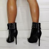 Black rivet fashion women's short boots S-524 - Thumbnail 3