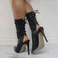 Patent leather fashion super high heel women's short boots S-529 - Thumbnail 2