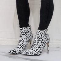 Leopard print fashion super high heel women's short boots S-531 - Thumbnail 1