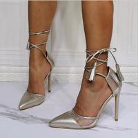 Gold ultra-fine high heel women's single shoes S-545 - Thumbnail 3