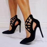 Hollow ultra-fine high-heeled women's single shoes S-549 - Thumbnail 1