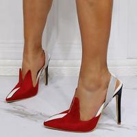 Stitching stiletto sexy women's singles shoes S-554 - Thumbnail 5