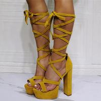 Sexy platform chunky heel strap high heel sandals S-562 - Thumbnail 3