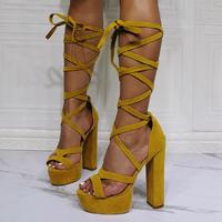 Sexy platform chunky heel strap high heel sandals S-562 - Thumbnail 2