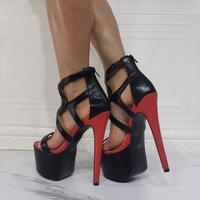 Sexy black high heel sandals S-565 - Thumbnail 3