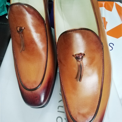 Luxury brown handmade men's leather shoes made on order