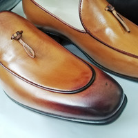 Luxury Brown Handmade Men's Leather Shoes Made On Order - Thumbnail 2