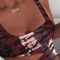 Sexy One-Piece Solid Color Bikini Swimsuit - Thumbnail 1