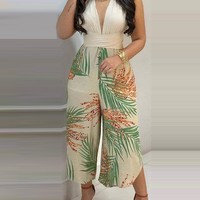 Sexy V-Neck Sleeveless Print Two-piece Set - Thumbnail 2