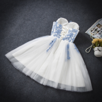 Cute white lace short prom dress, bridesmaid dress - Thumbnail 1