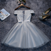 Cute gray tulle short prom dress, homecoming dress - Thumbnail 2