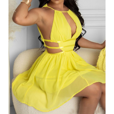 Sexy Solid Color Sleeveless Dress