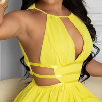 Sexy Solid Color Sleeveless Dress - Thumbnail 1