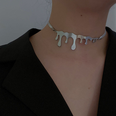 Gothic punk lava metal choker collar