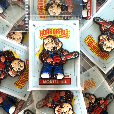 Horrorible kids montel hell - limited edition enamel pin and sticker