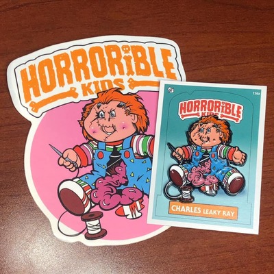 Horrorible kids charles leaky ray - limited edition enamel pin and sticker