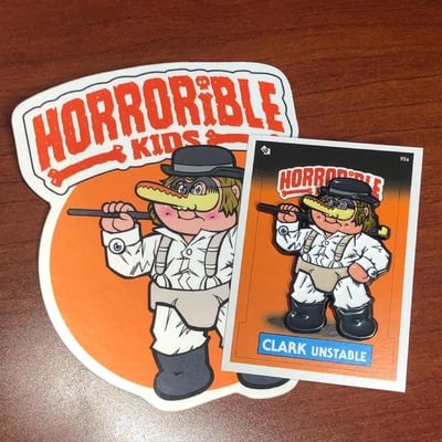 Horrorible kids clark unstable - limited edition enamel pin and sticker