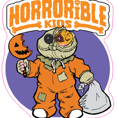 Horrorible kids rick r. treat - limited edition enamel pin and sticker