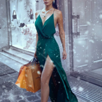 Chic A Line Green Prom Dress Cheap Evening Dress - Thumbnail 1