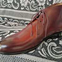 Classic Hand Craft Brown Genuine Leather Chukka Lace Up Formal Wear Boot - Thumbnail 1