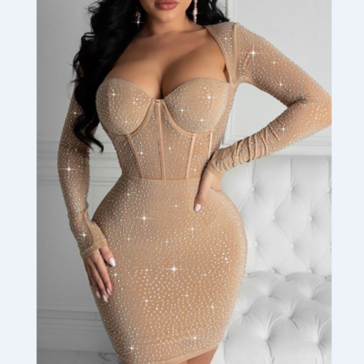 Sexy women's long-sleeved zipper dress - Thumbnail 2