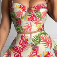 Sling Print Two-Piece Suit Dress - Thumbnail 1