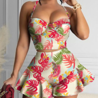 Sling Print Two-Piece Suit Dress - Thumbnail 2