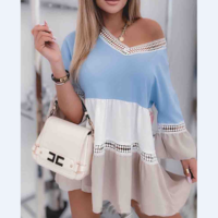 Loose Women'S Long-Sleeved V-Neck Chiffon Top - Thumbnail 2