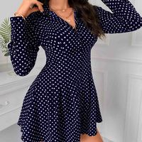 Design Solid Color Long Sleeve High Waist Dress - Thumbnail 3