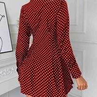 Design Solid Color Long Sleeve High Waist Dress - Thumbnail 4