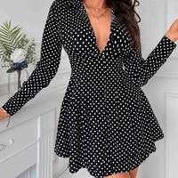 Design Solid Color Long Sleeve High Waist Dress - Thumbnail 1