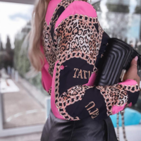 Pink Chain Leopard Print Long Sleeve Shirt - Thumbnail 2