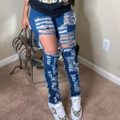 Fashion sexy ripped jeans