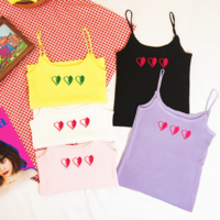 Love Heart Embroidery Tank Top - Thumbnail 1