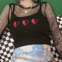 Love Heart Embroidery Tank Top - Thumbnail 2