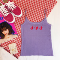 Love Heart Embroidery Tank Top - Thumbnail 4