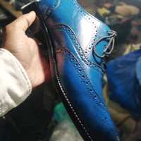 Luxury Hand Stitch Oxfords Two Tone Wingtip Brogue Leather Shoes - Thumbnail 1