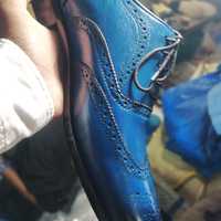 Luxury Hand Stitch Oxfords Two Tone Wingtip Brogue Leather Shoes - Thumbnail 2