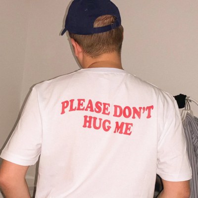Free shipping-"please don't hug me" tee - Thumbnail 2