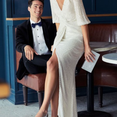 Sexy wedding dress, deep v-neck wedding dress, high split wedding gown bridal dress,547 - Thumbnail 3