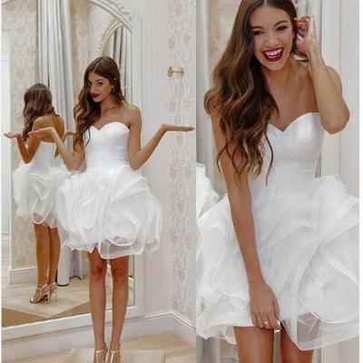 Mini short wedding dress, a-line wedding dress, sweetheart tulle wedding dress,548 - Thumbnail 3
