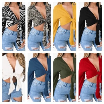 Long sleeve tie crop-td - Thumbnail 5