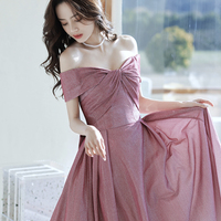 Pink gradient long A line prom dress pink evening dress - Thumbnail 2