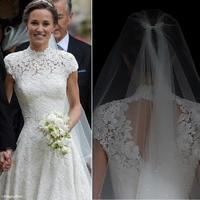 Vintage A-Line High Neck Cap Sleeve Lace Wedding Dresses - Thumbnail 1