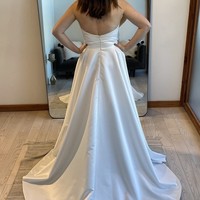 Charming A-Line Strapless Satin Wedding Dresses - Thumbnail 1