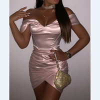 Women'S Pink One-Shoulder Pink Dress - Thumbnail 3