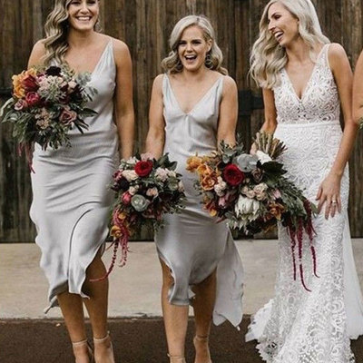 V neck bridesmaid dresses for wedding - Thumbnail 1