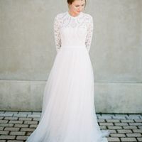Boho Crew Neck Wedding Dresses Lace Bridal Gowns，1057 - Thumbnail 1